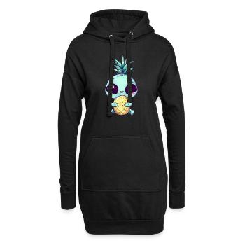 Alien avec coiffure punk ananas - Sweat-shirt à capuche long Femme - noir - Devant
