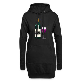 Wein - Hoodie-Kleid - Schwarz - Vorne
