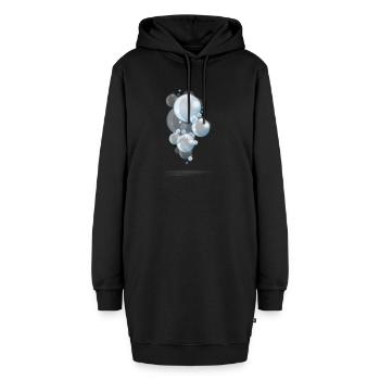 Bulles de savon (Blue Edition) - Sweat-shirt à capuche long Femme - noir - Devant