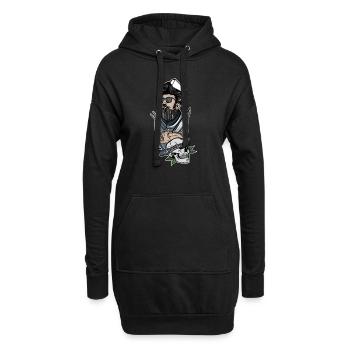 Boucher // Oldschool // Illustration - Sweat-shirt à capuche long Femme - noir - Devant