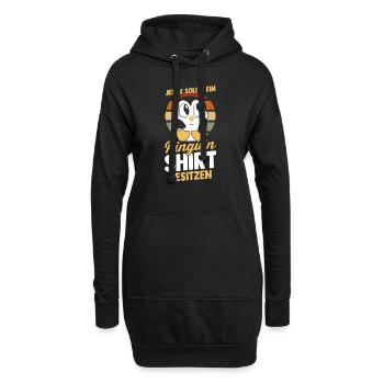 Pinguin - Hoodie-Kleid - Schwarz - Vorne