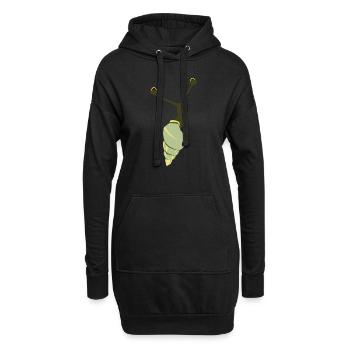 Escargot vert - Sweat-shirt à capuche long Femme - noir - Devant