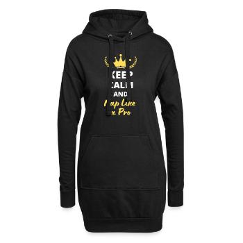 "Ruhig bleiben und ein Nickerchen machen wie ein Profi" - Entspannen und faulenzen - Hoodie-Kleid - Schwarz - Vorne