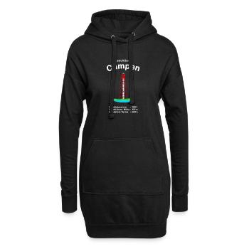 Leuchtturm Campen an der Ems Nordsee Handzeichnung - Hoodie-Kleid - Schwarz - Vorne