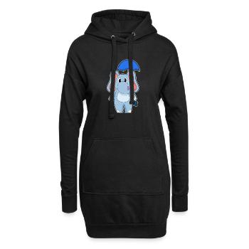 Parapluie d’éléphant - Sweat-shirt à capuche long Femme - noir - Devant