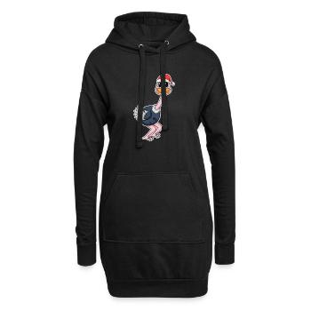 Strauß Weihnachten - Hoodie-Kleid - Schwarz - Vorne