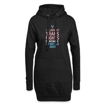 Ich unterstütze Trans-Rechte - Hoodie-Kleid - Schwarz - Vorne