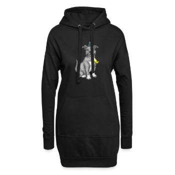 Pitbull Geburtstag Tröte - Hoodie-Kleid - Schwarz - Vorne
