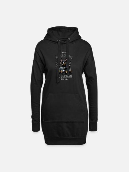 doberman Pinscher - the rock dog - Hoodie Dress - black