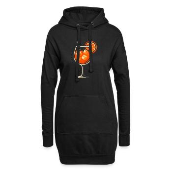 Party Spritz Glas Geschenkidee - Hoodie-Kleid - Schwarz - Vorne