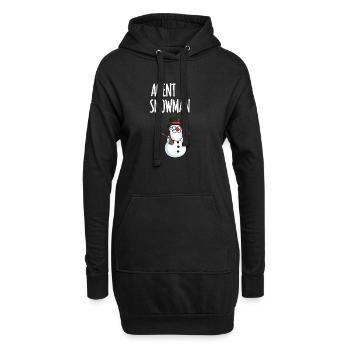 Agent Snowman - Hoodie-Kleid - Schwarz - Vorne