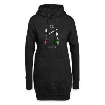Softball ruft seltsames Handy-Screen-Design - Hoodie-Kleid - Schwarz - Vorne