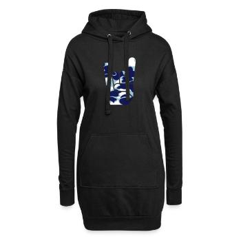 camou rock hand - Hoodie-Kleid - Schwarz - Vorne