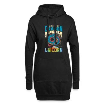 Sorry My Dragon Ate Your Unicorn Funny Fantasy - Hoodie-Kleid - Schwarz - Vorne