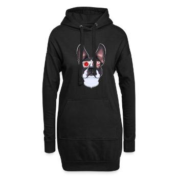 Boston Terrier Japan Sunglasses I Japanese Flag - Hoodie-Kleid - Schwarz - Vorne