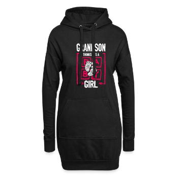 Grandson Thinks It's a Girl Gender Reveal Funny - Hoodie-Kleid - Schwarz - Vorne
