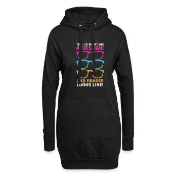 2. Klasse - Hoodie-Kleid - Schwarz - Vorne