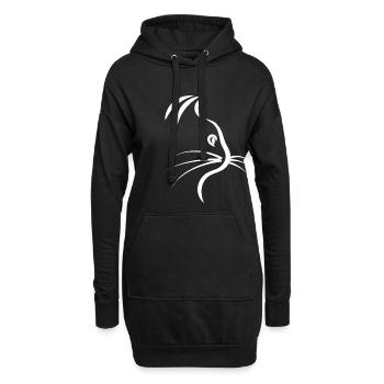 Katzengesicht Schönes Design - Hoodie-Kleid - Schwarz - Vorne