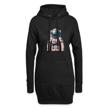 Astronaut - Hoodie-Kleid - Schwarz - Vorne