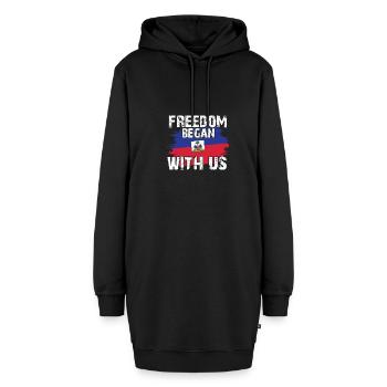 Mois du patrimoine haïtien Début de la liberté du drapeau haïtien - Sweat-shirt à capuche long Femme - noir - Devant