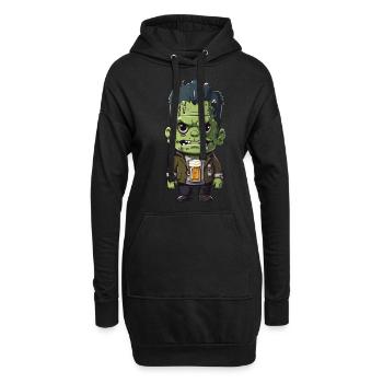 Halloween Bier Monster Lustiges Cartoon Design - Hoodie-Kleid - Schwarz - Vorne