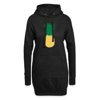 Ananas - Sweat-shirt à capuche long Femme - noir - Devant