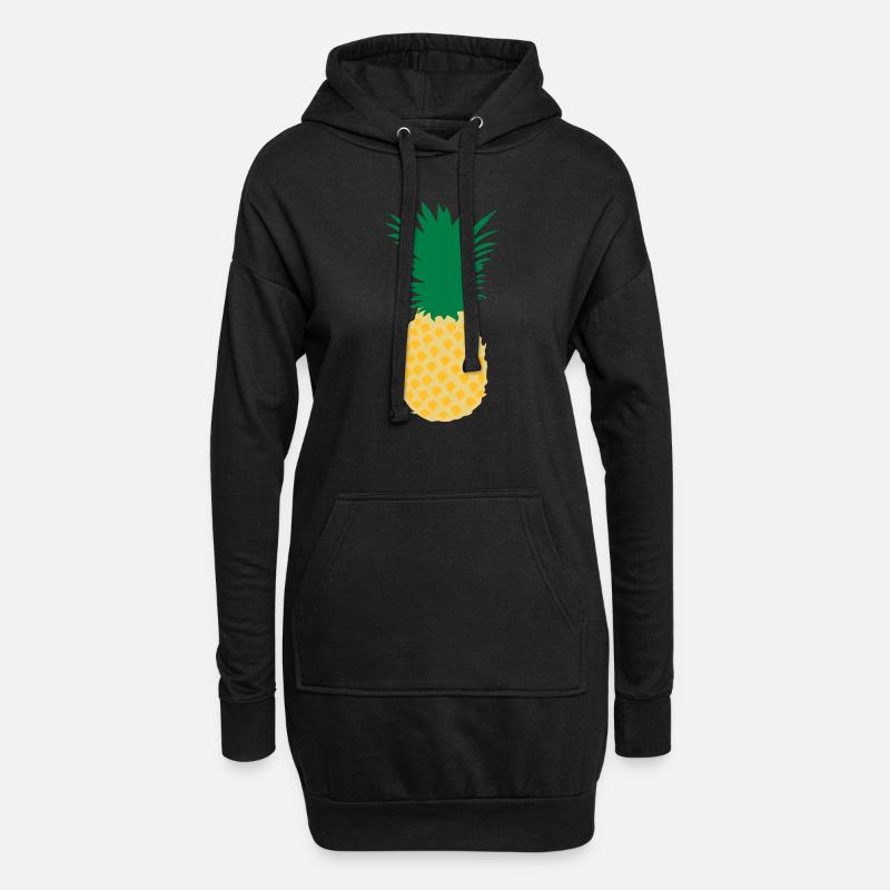 Ananas - Hoodie-Kleid - Schwarz