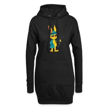Lustige Oster Motive osterhase ostereier - Hoodie-Kleid - Schwarz - Vorne