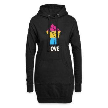 Love Pansexual Pride Fist Design pour l’égalité - Sweat-shirt à capuche long Femme - noir - Devant