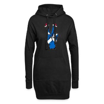 Schottland Flagge Weihnachten Peace Symbol - Hoodie-Kleid - Schwarz - Vorne