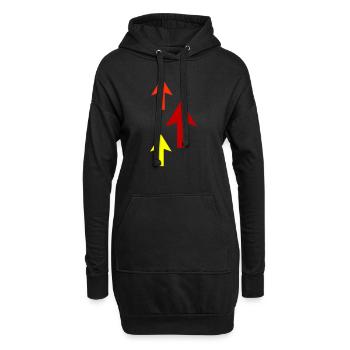 pfeile - Hoodie-Kleid - Schwarz - Vorne