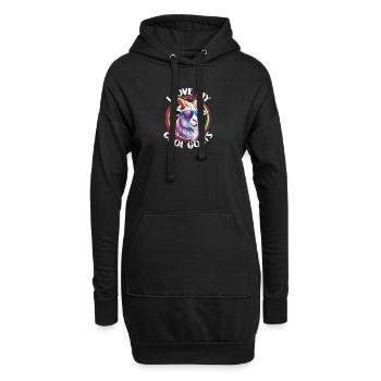 Billy Goat avec des lunettes de soleil Love Cool Goats - Sweat-shirt à capuche long Femme - noir - Devant