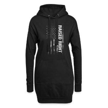 Levé à droite - Drapeau américain - Sweat-shirt à capuche long Femme - noir - Devant