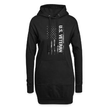 Vétéran américain - Drapeau américain - Sweat-shirt à capuche long Femme - noir - Devant