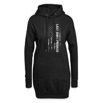 Last Gun I Promise - Drapeau américain - Sweat-shirt à capuche long Femme - noir - Devant