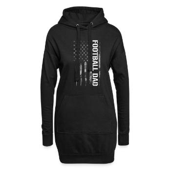 Football Dad - Drapeau américain - Sweat-shirt à capuche long Femme - noir - Devant
