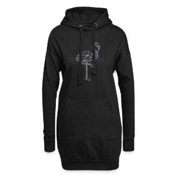 flamingo - Hoodie-Kleid - Schwarz - Vorne