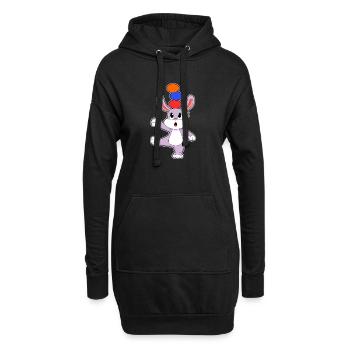 Danse de Pâques du lapin - Sweat-shirt à capuche long Femme - noir - Devant