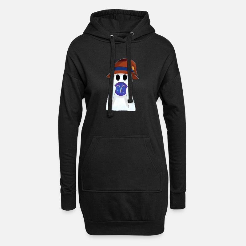 Astrologischer Widder Tierkreiszeichnertop - Hoodie-Kleid - Schwarz
