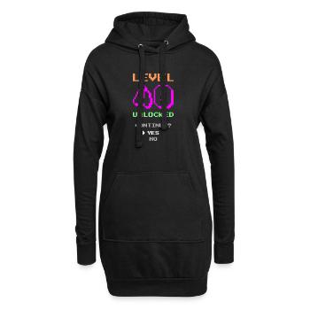 Level 40 freigeschaltet - Lustig - Hoodie-Kleid - Schwarz - Vorne