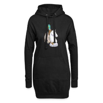 Ente Schachfigur Springer Schach - Hoodie-Kleid - Schwarz - Vorne