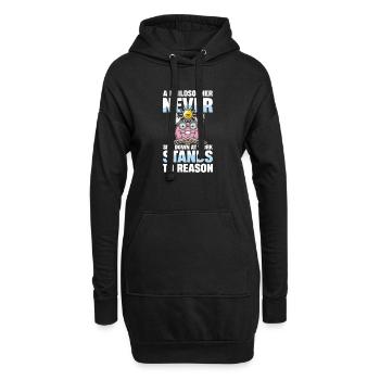 Un philosophe ne s’assoit jamais au travail - Sweat-shirt à capuche long Femme - noir - Devant