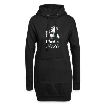 Rhodos Palmen 2026 - Hoodie-Kleid - Schwarz - Vorne