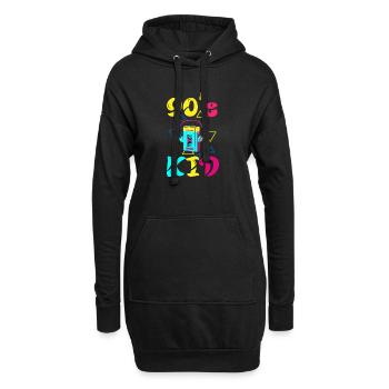 90s Kid Forever – Retro-T-Shirt für Fans der 90er - Hoodie-Kleid - Schwarz - Vorne