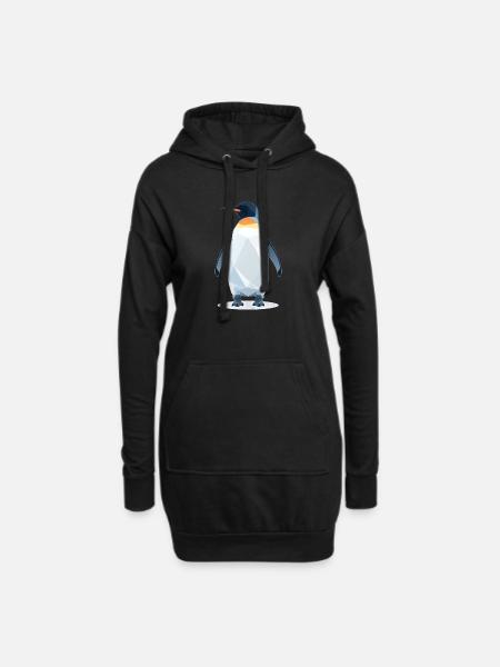 Pinguin Style - Hoodie-Kleid - Schwarz