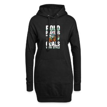 Polo Players Hitting Goals With Style - Hoodie-Kleid - Schwarz - Vorne