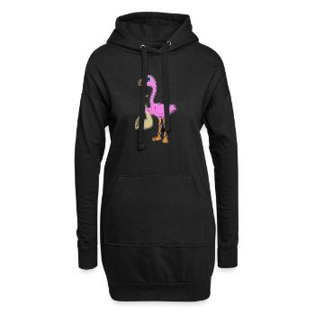 Flamingo Musiker Saxophon Musik - Hoodie-Kleid - Schwarz - Vorne