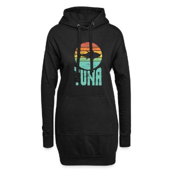 Vintage Tuna Artwork PêcheUr - Sweat-shirt à capuche long Femme - noir - Devant