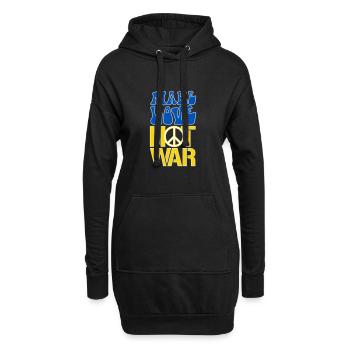 Make Love Not War | Ukraine Peace is the only way - Hoodie-Kleid - Schwarz - Vorne