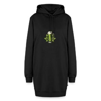 Bierglas Hopfen - Hoodie-Kleid - Schwarz - Vorne